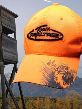 Team Realtree Hunter Orange Deer Bird Hunting Safety Hat Cap